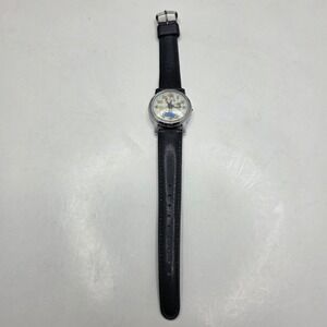 Vintage Bradley Popeye Watch Swiss Manual Wind 1970s Character Black Silver Tone